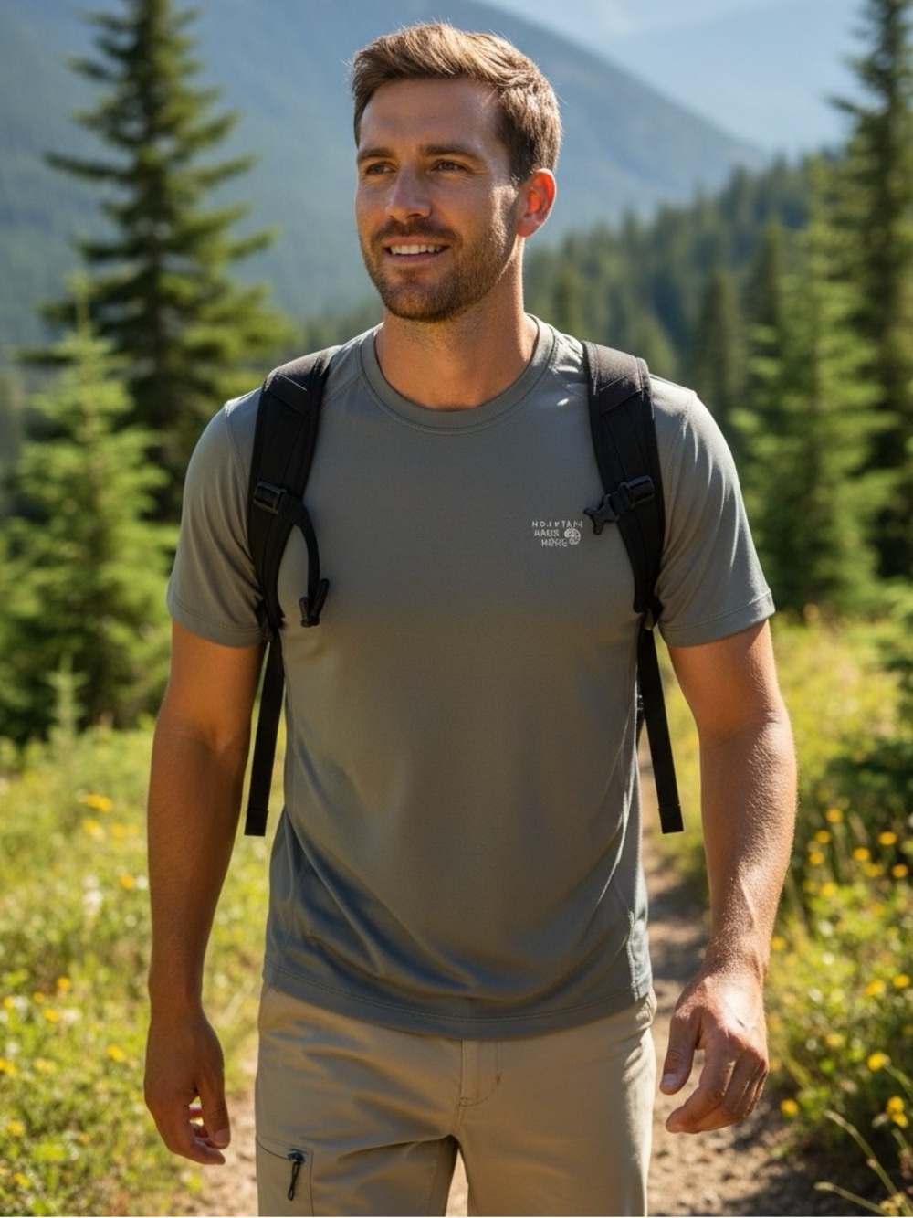 Mountain Hardwear Wicked Lite Short Sleeve Grey T-Shirt Men's Large Gorpcore